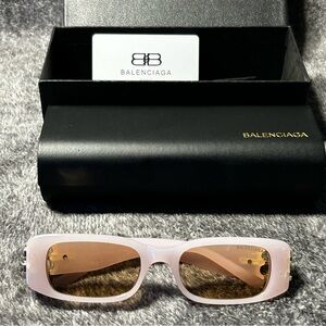 WOMEN'S DYNASTY RECTANGLE SUNGLASSES IN PINK/GOLD